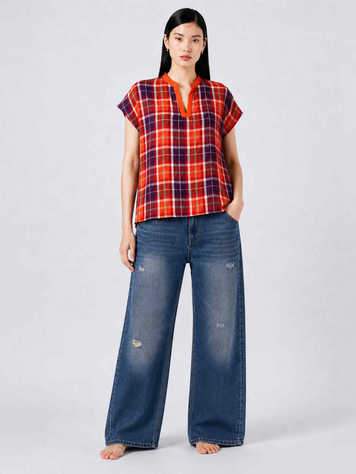 Mulberry Check Top