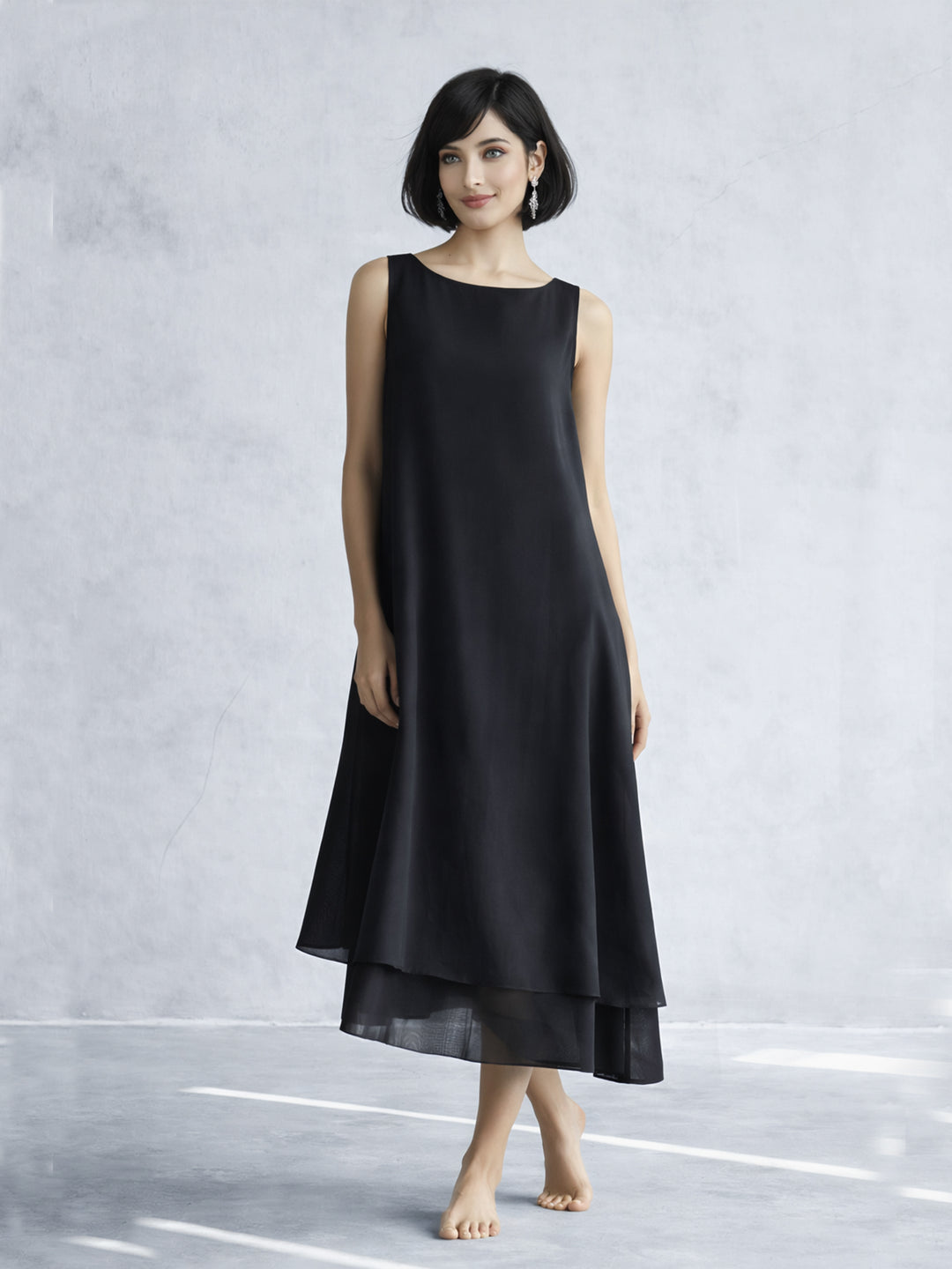 Noir Flow Dress - Black