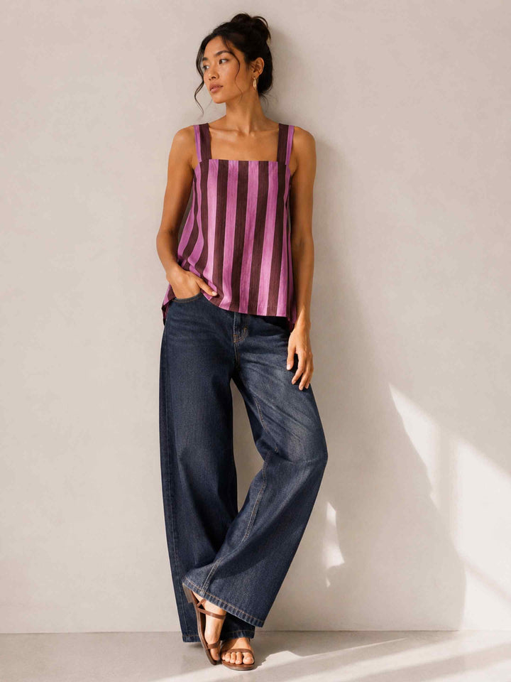 Candy Stripe Criss Cross Top
