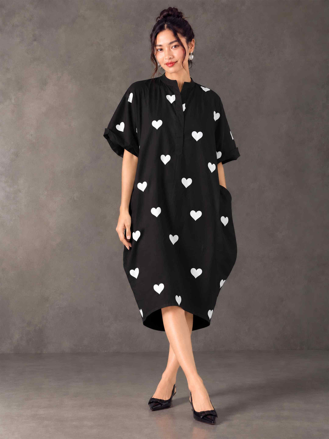 Cocoon Dress - Midnight Hearts