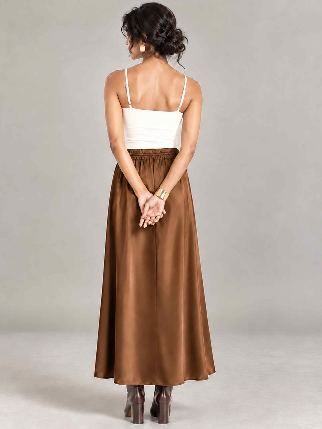 Satin Skirt - Caramel
