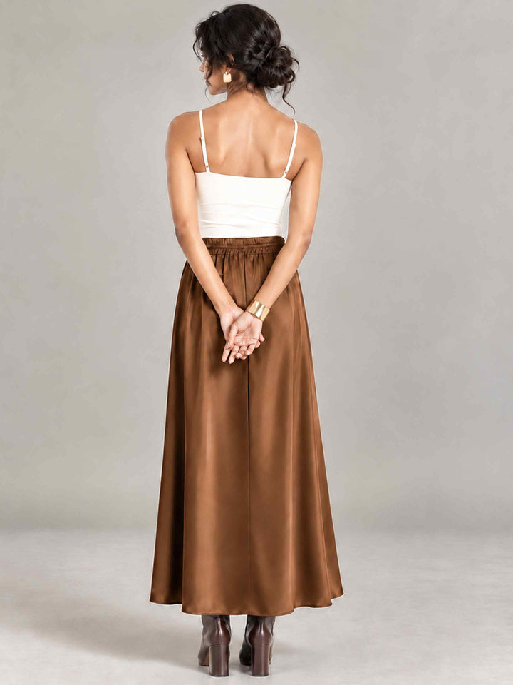Satin Skirt - Caramel