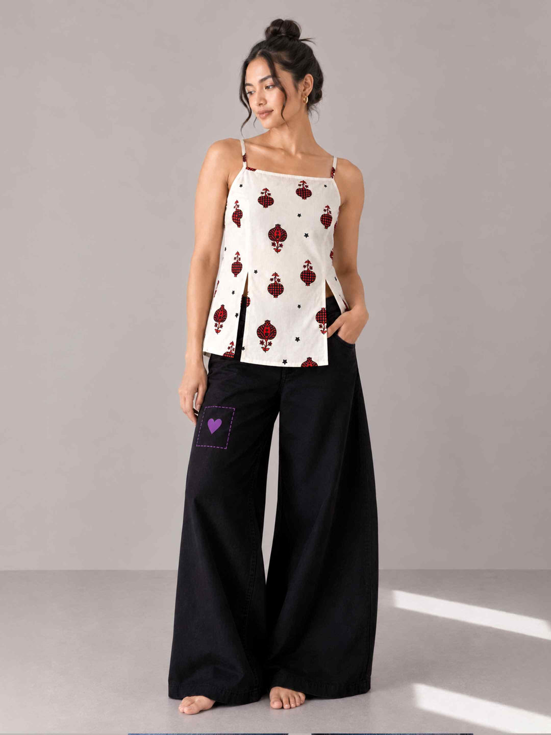 Strap Anaar Top - Red Black
