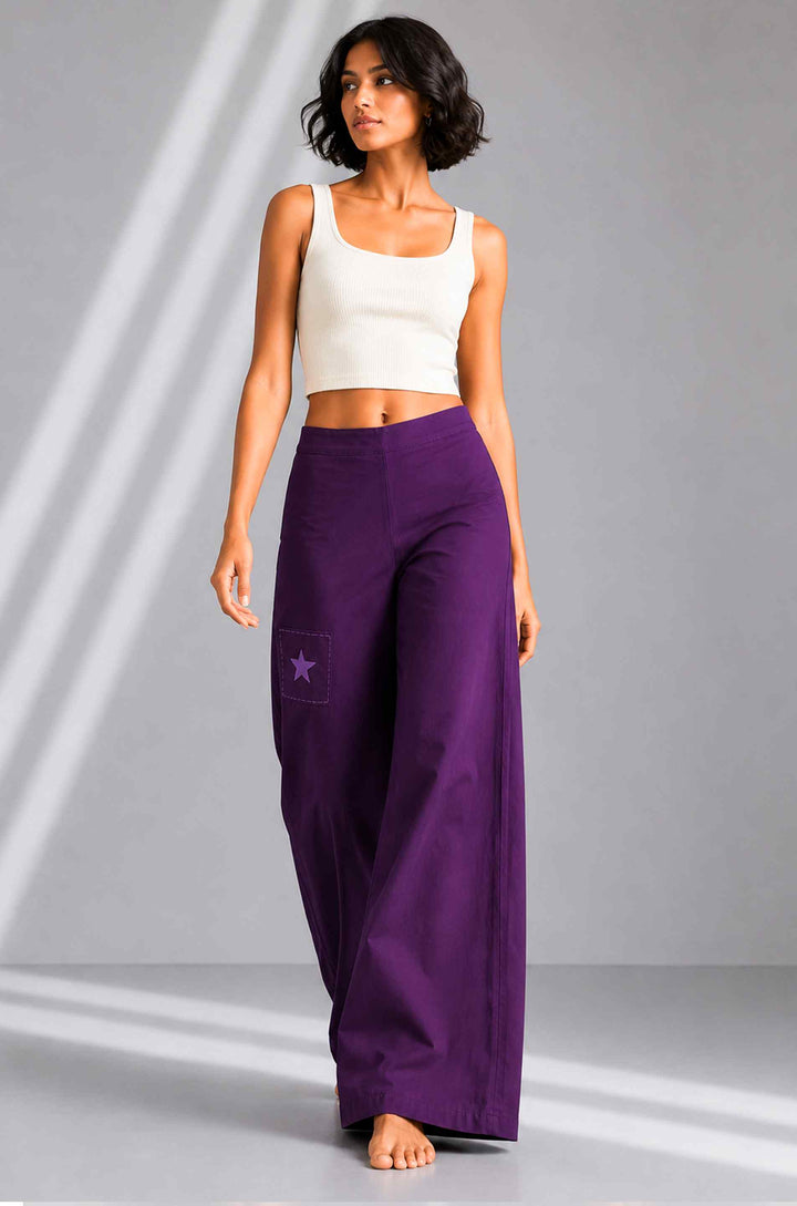 Doodle Pants - Aubergine Star