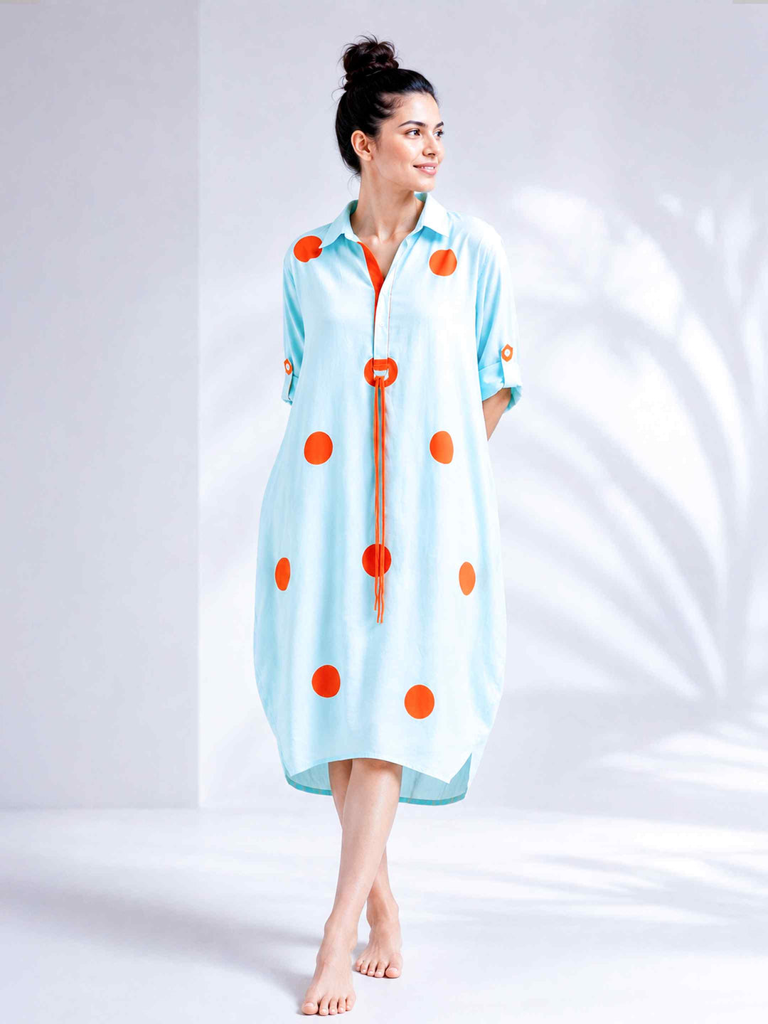 Tangerine Polka Dress