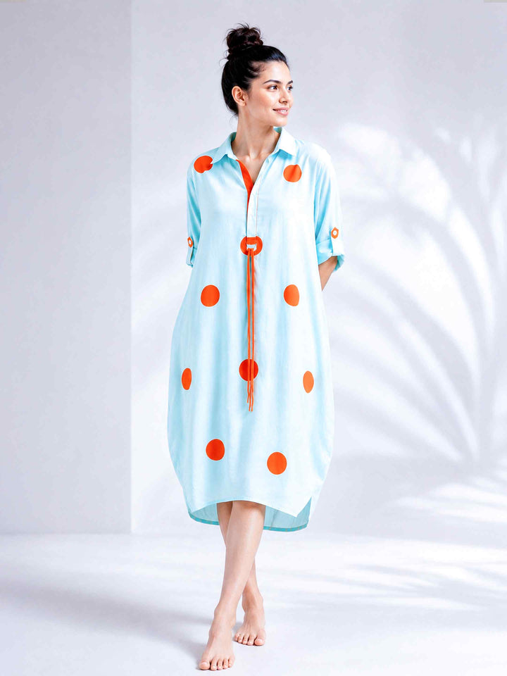 Tangerine Polka Dress