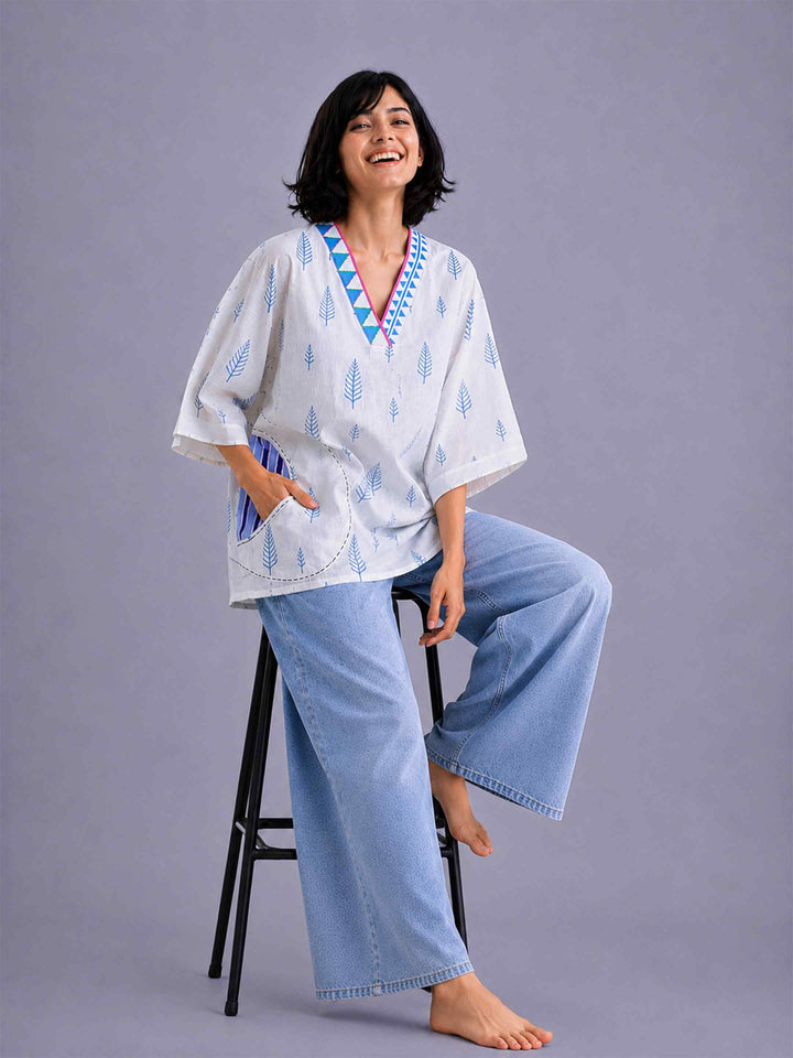 Indigo leaf Top