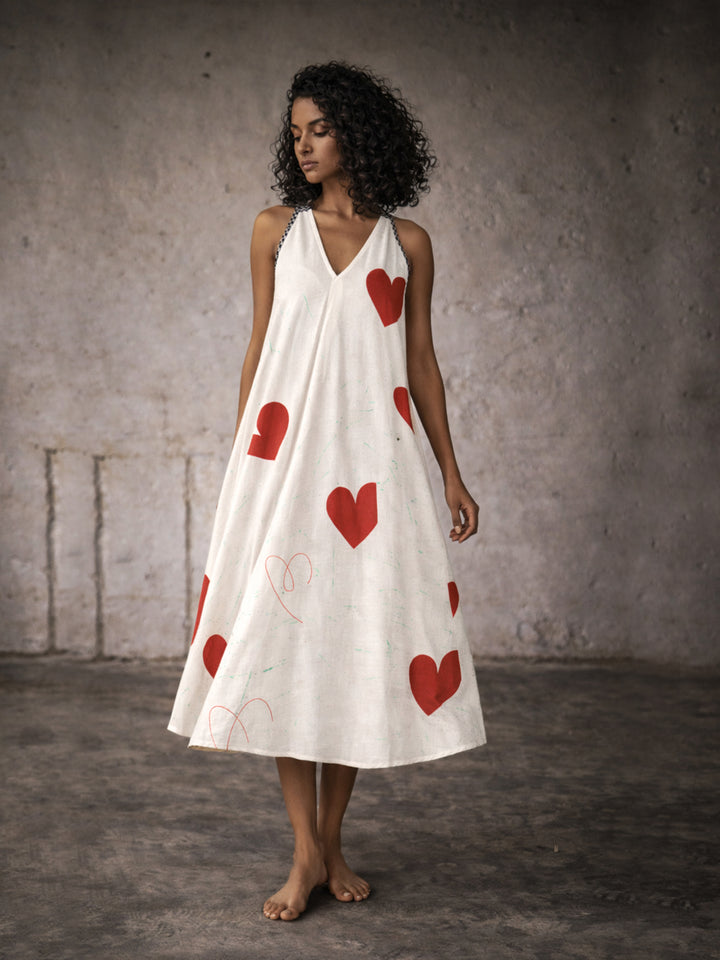 Sora Heart Dress - White.