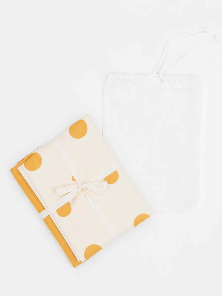 Ink Polka Bedsheet Set - Mustard