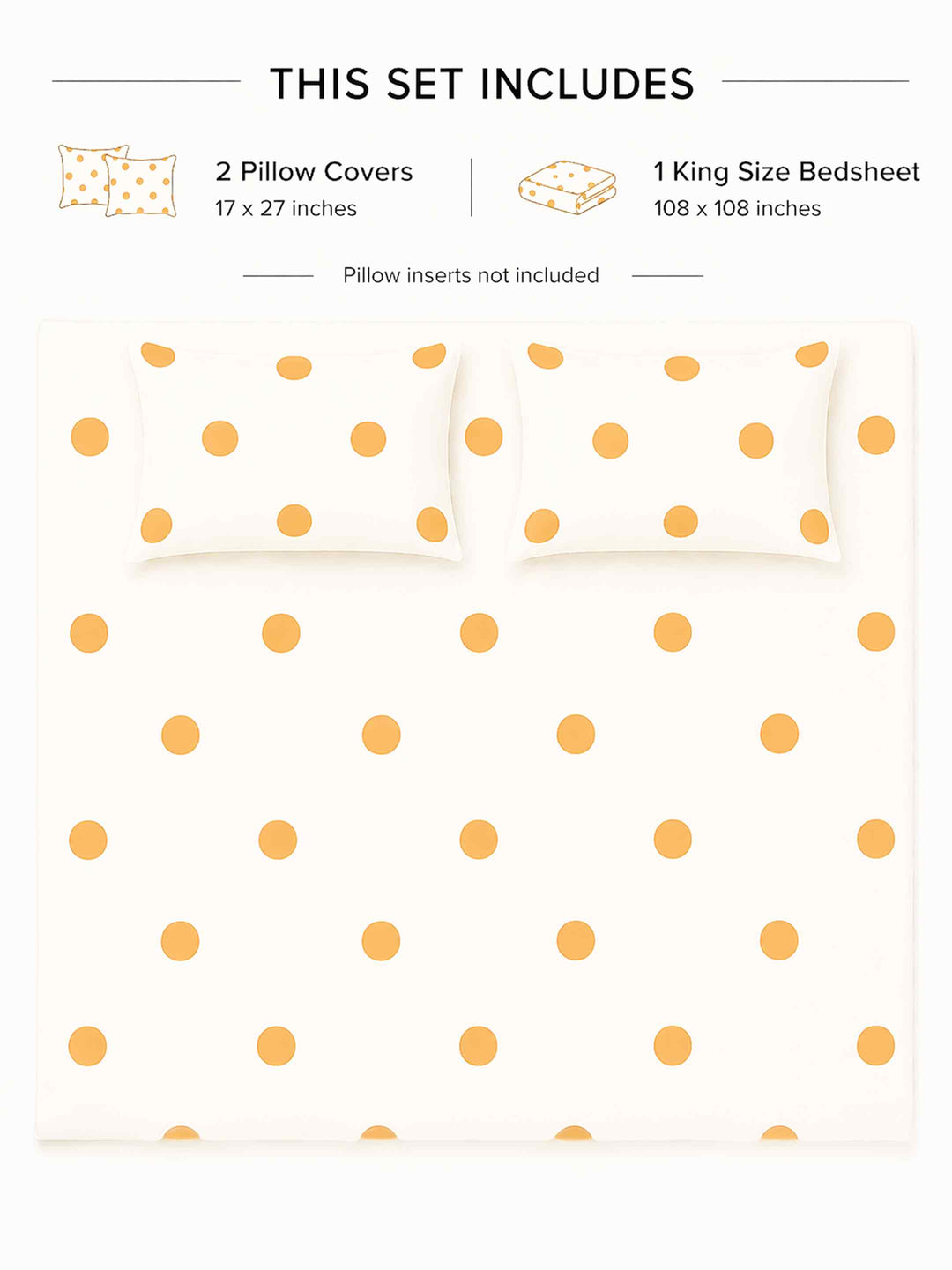 Ink Polka Bedsheet Set - Mustard