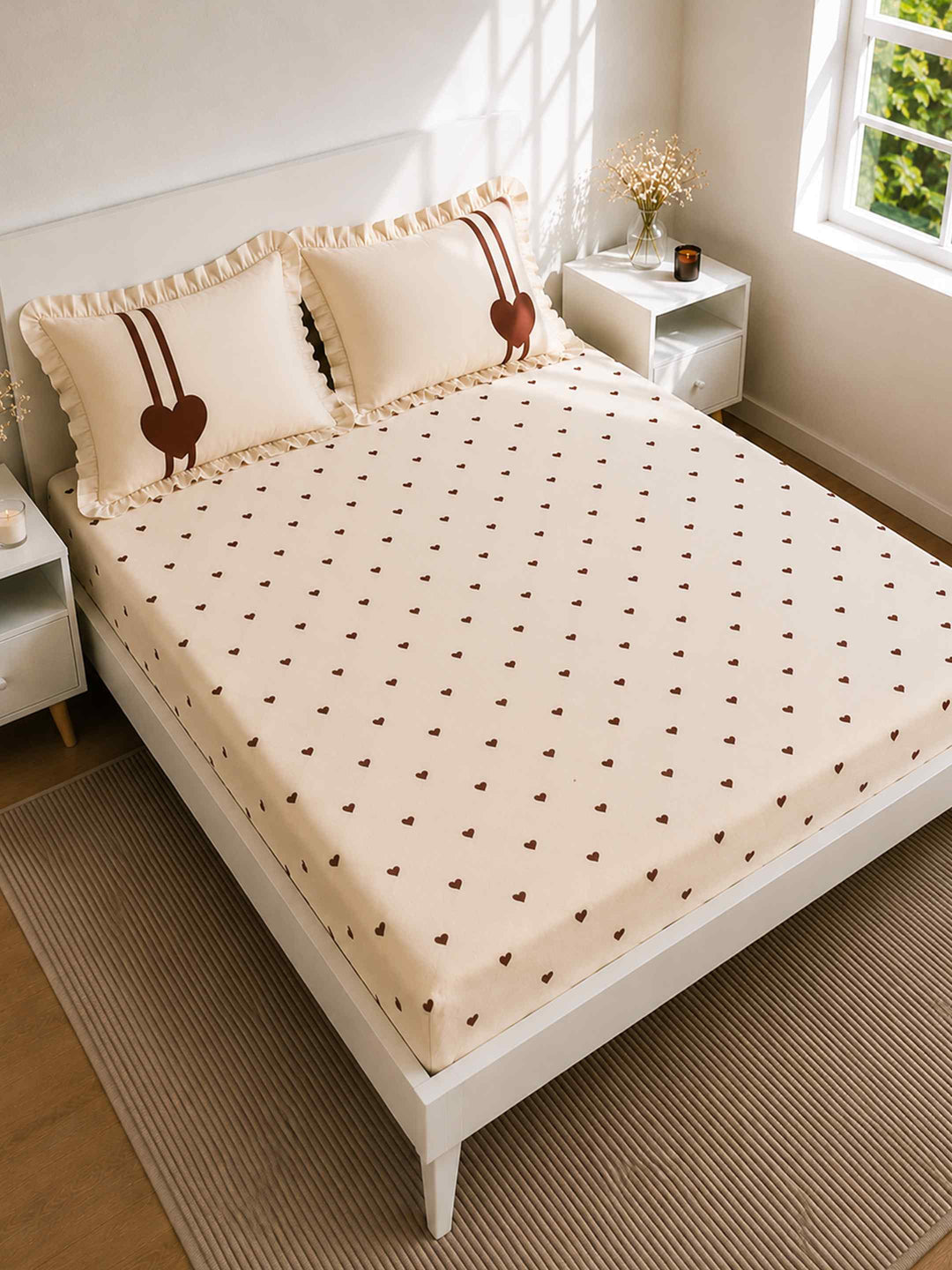 Chocolate Hearts Bedsheet Set