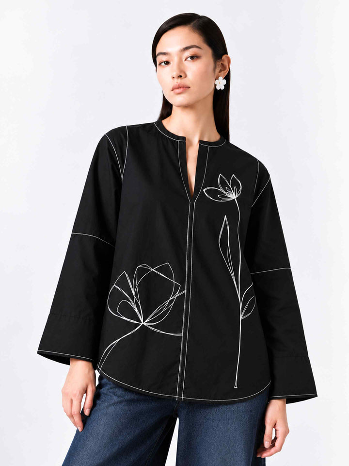 Line Art Floral Shirt
