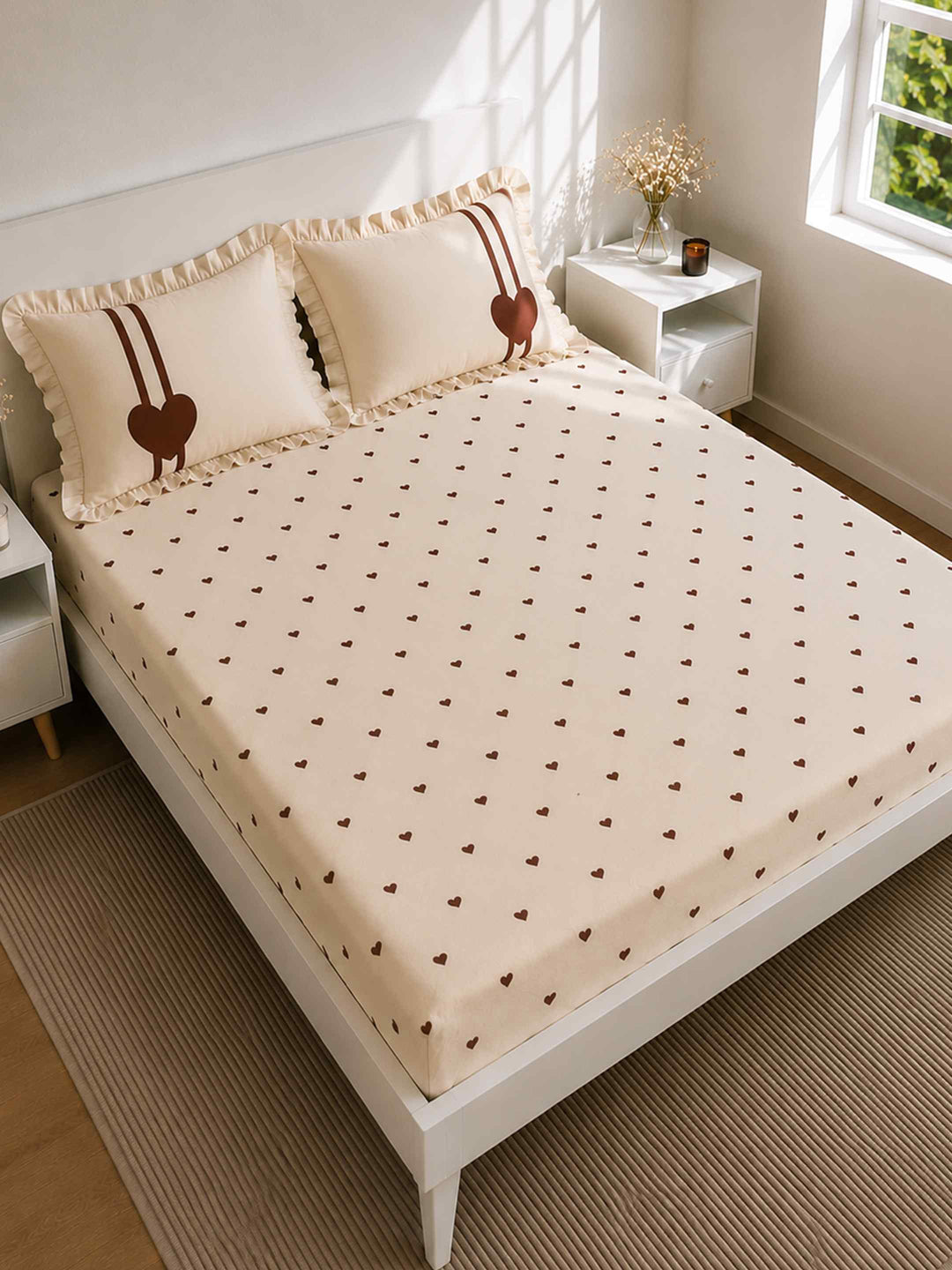 Chocolate Hearts Bedsheet Set