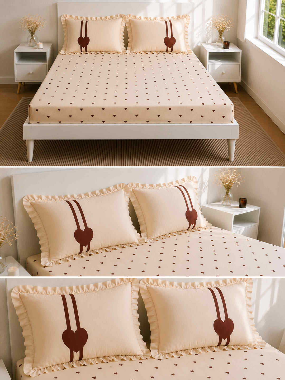 Chocolate Hearts Bedsheet Set