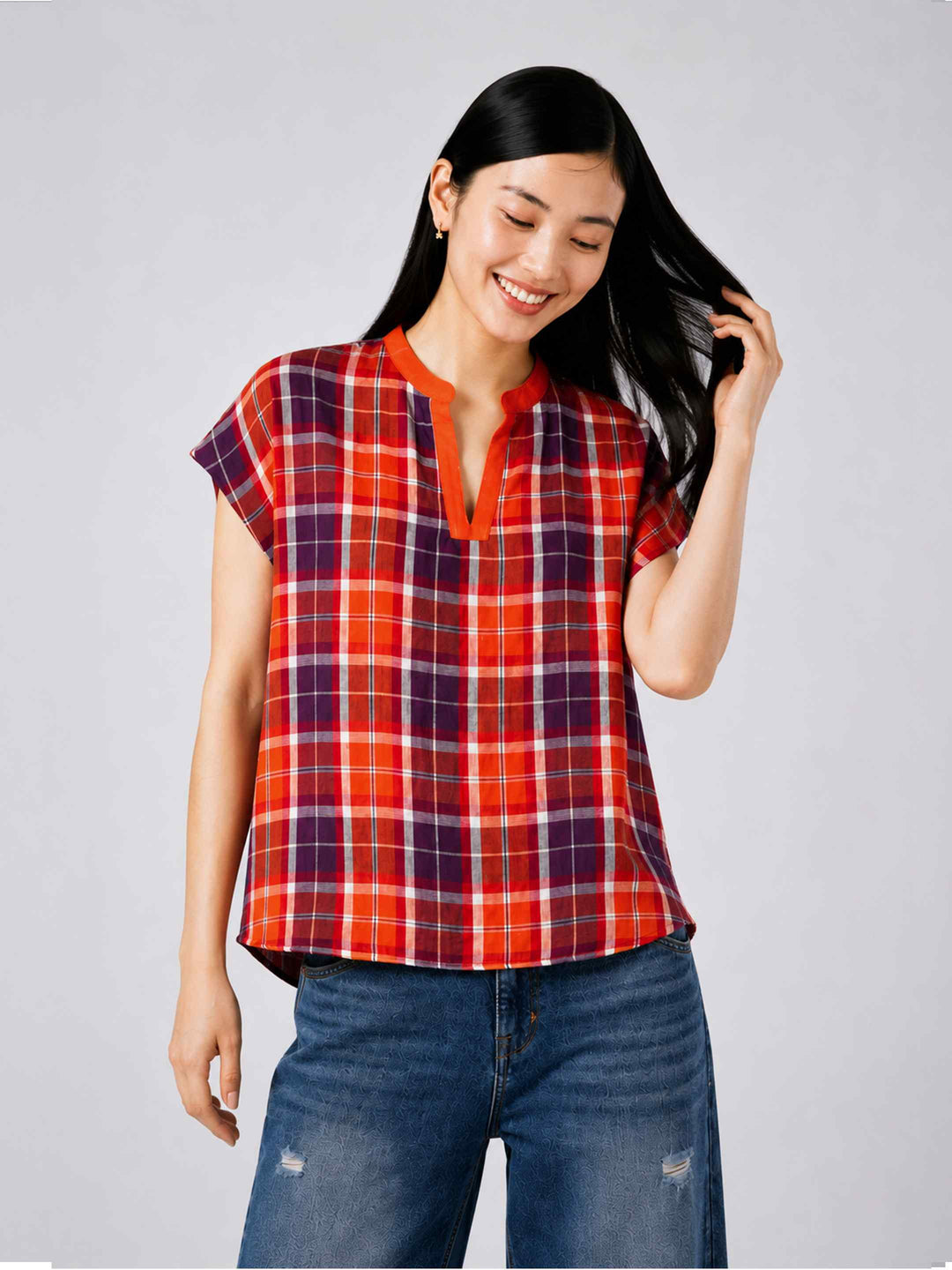 Mulberry Check Top
