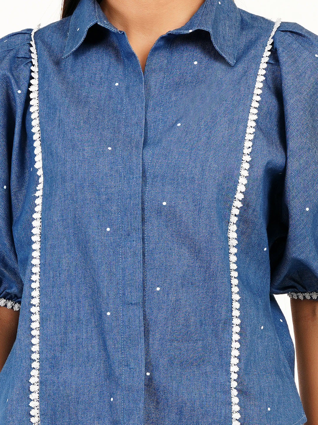 Puff Sleeve Polka Dot Top