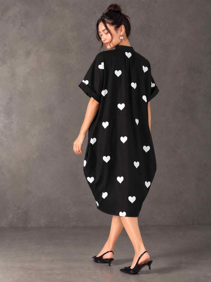 Cocoon Dress - Midnight Hearts
