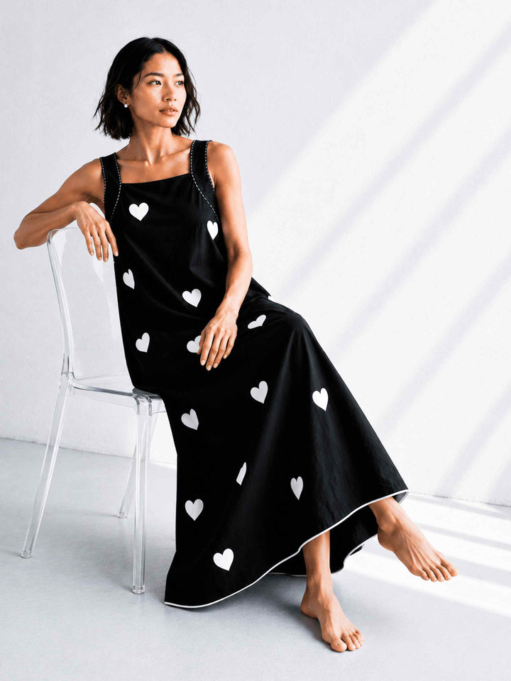 Classic Dress - Black Hearts
