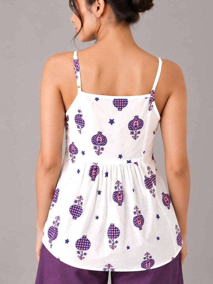 Strap Anaar Top - Indigo Pink