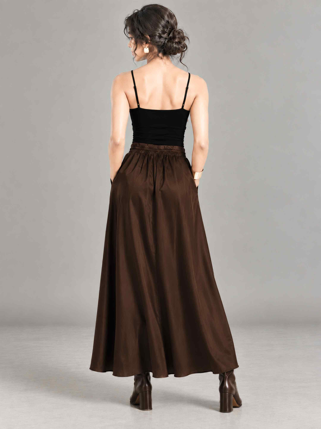 Satin Skirt - Coffee