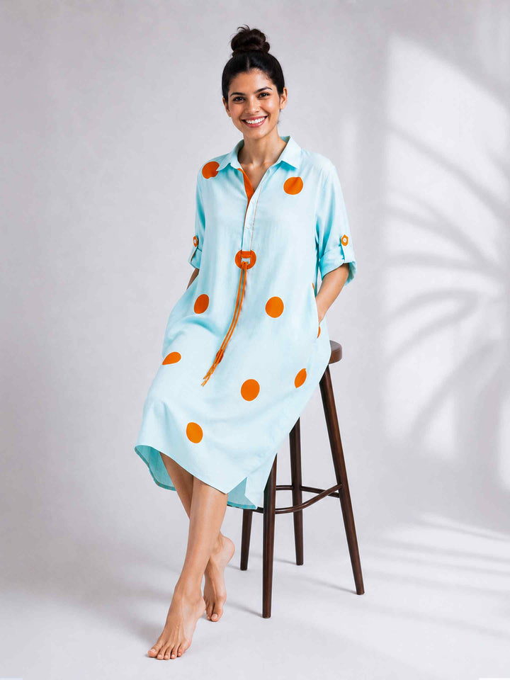 Tangerine Polka Dress