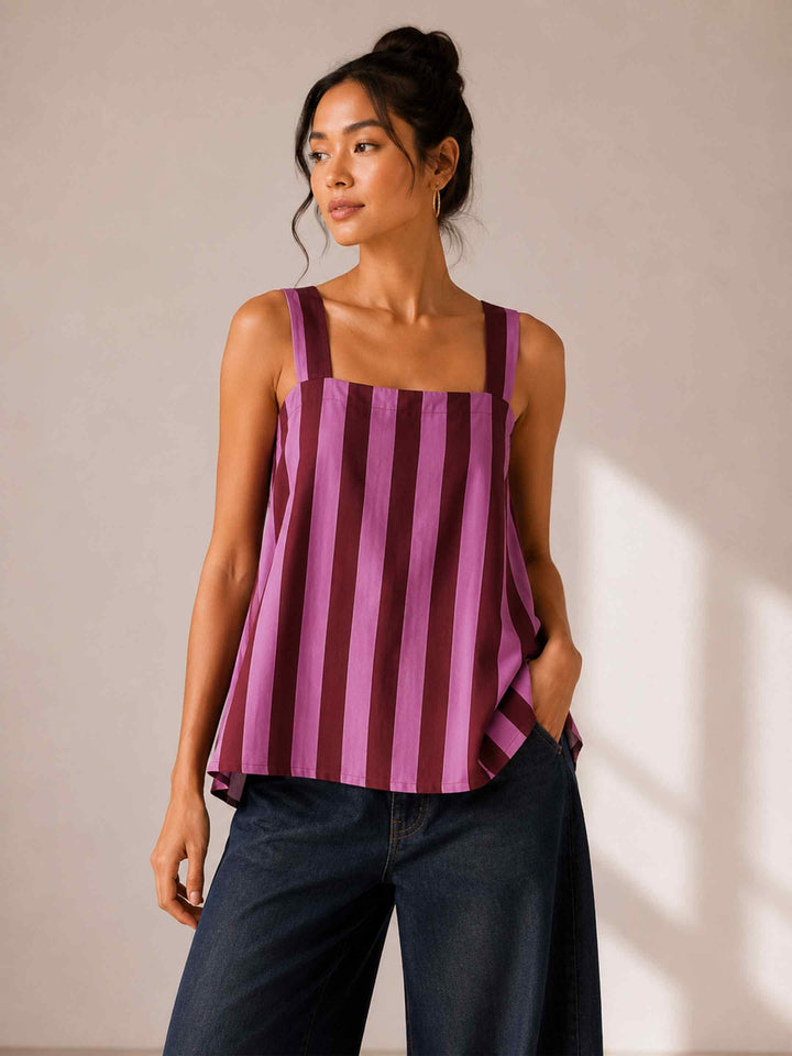 Candy Stripe Criss Cross Top