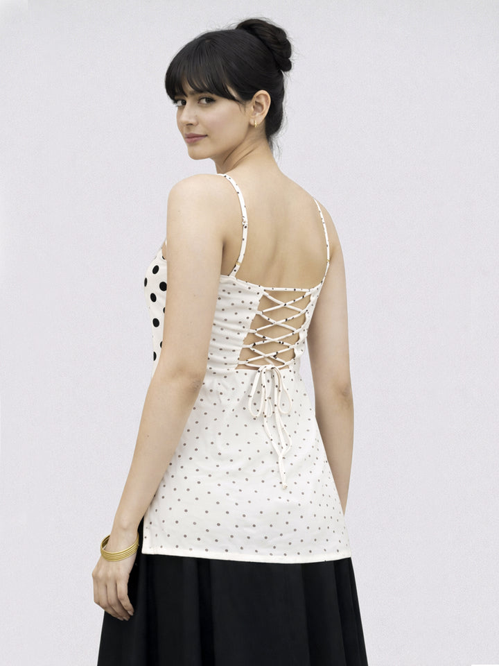 Tie Up Dori Top - Polka Dot