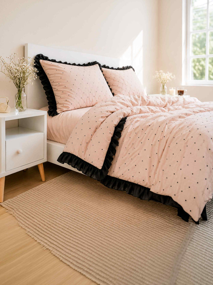 Blush Polka Duvet Set