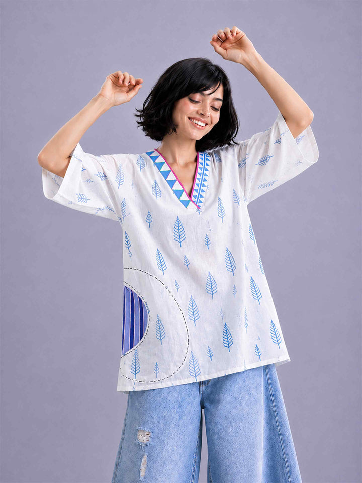 Indigo leaf Top