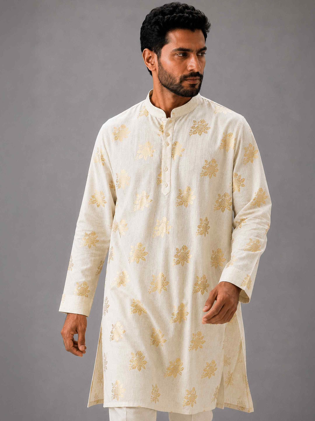 Gold Rose - Jute Silk Kurta