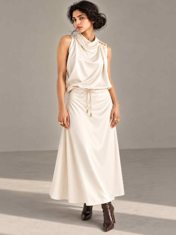 Satin Skirt - Ivory