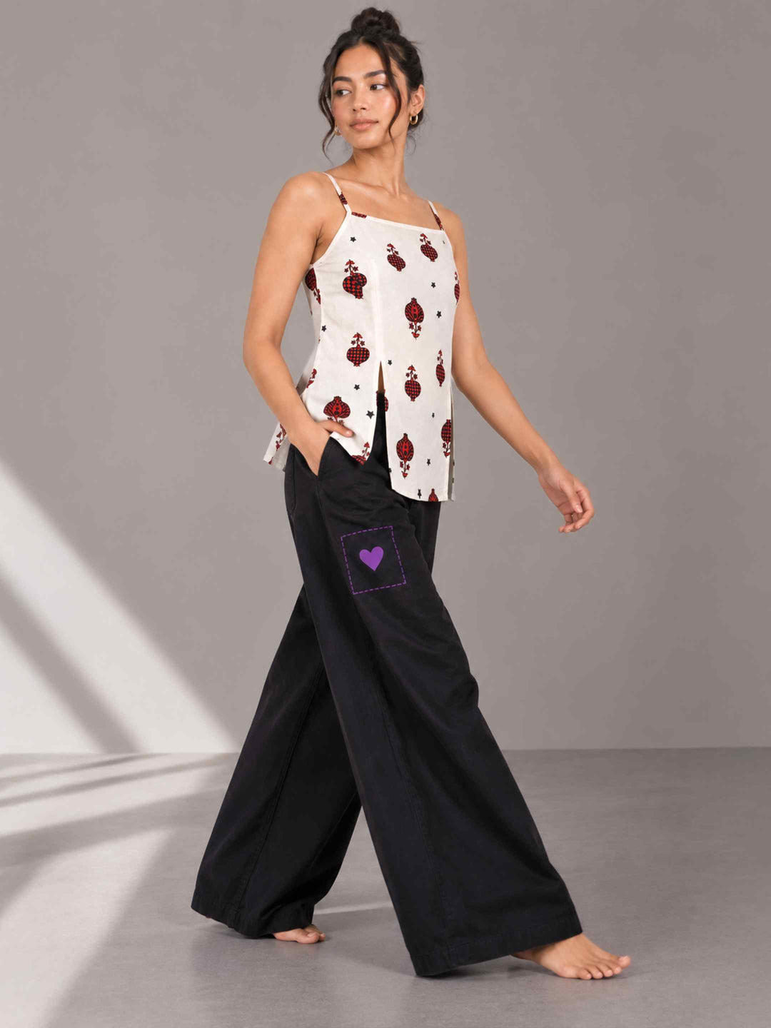 Strap Anaar Top - Red Black