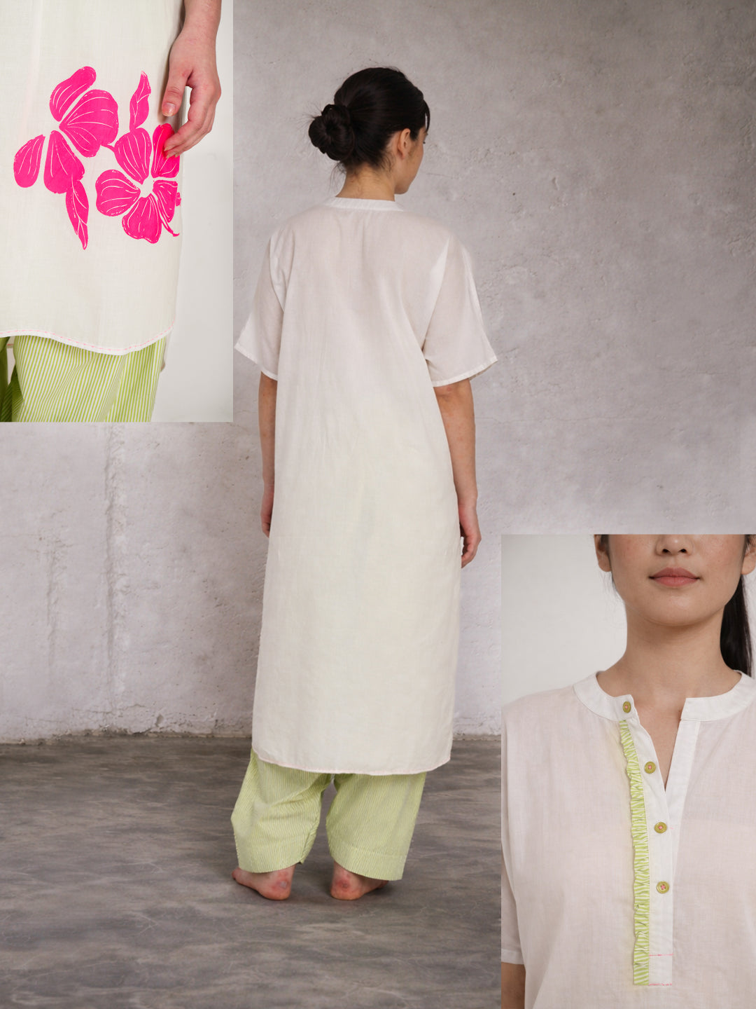 Flora Kurta - White I