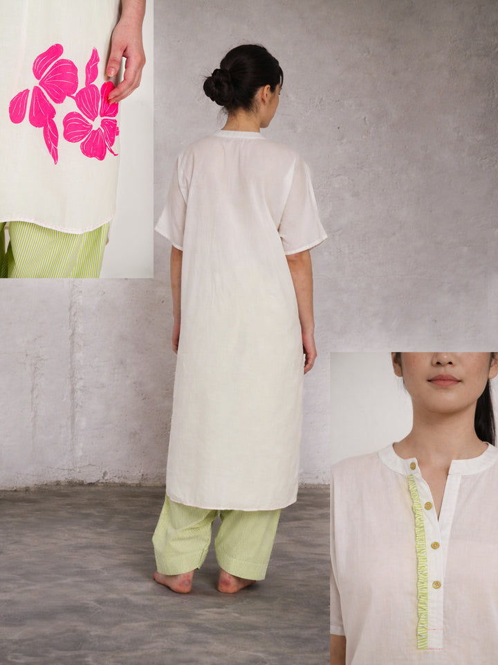 Flora Kurta - White I
