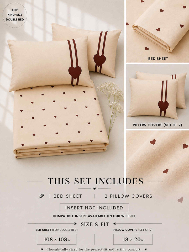 Chocolate Hearts Bedsheet Set