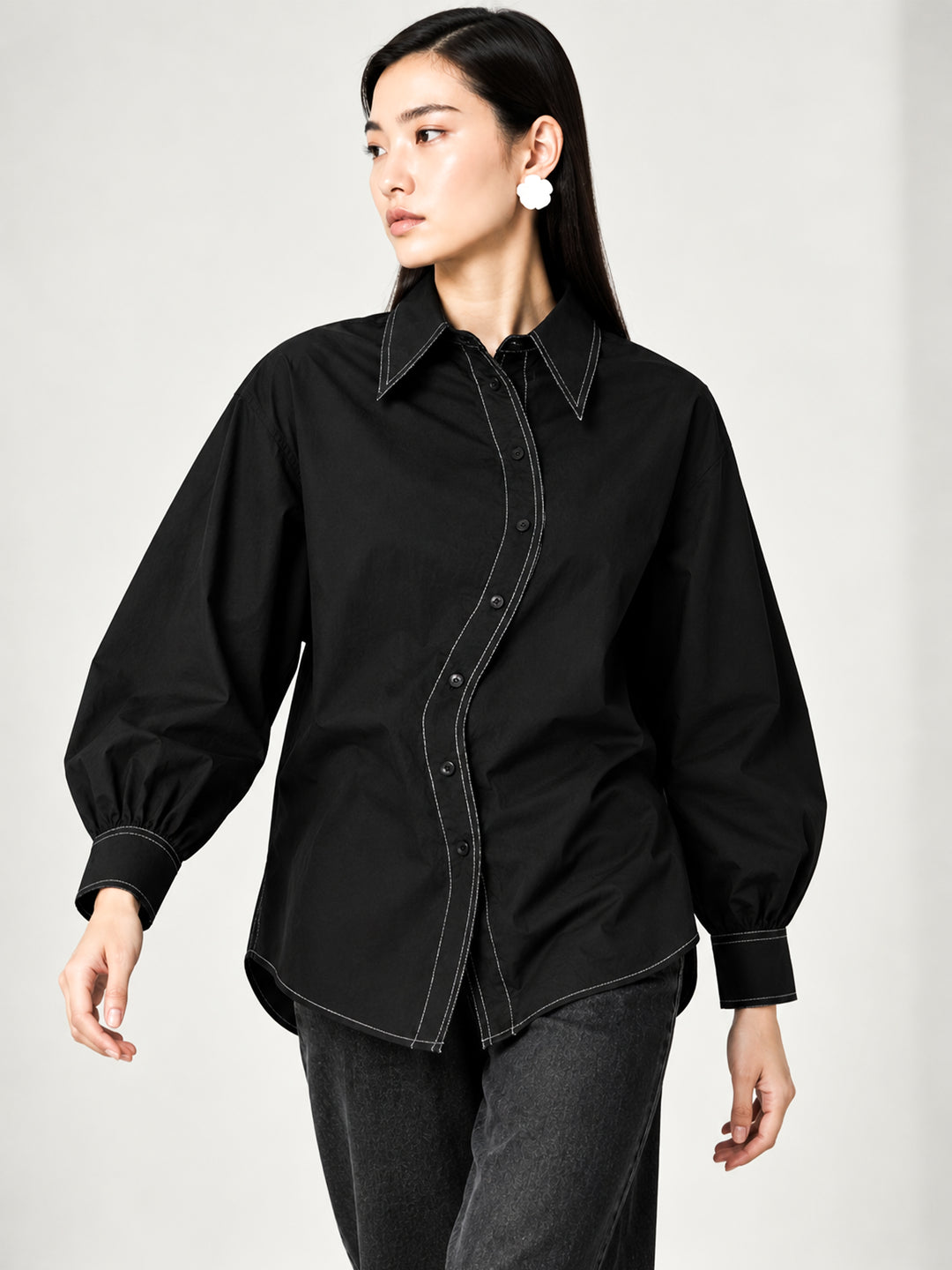 Curved Placket Shirt