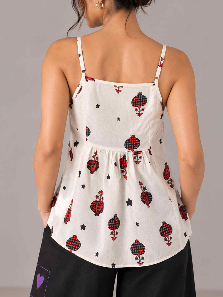 Strap Anaar Top - Red Black