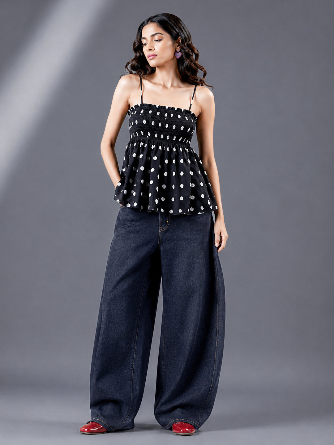 Brushed Polka Top
