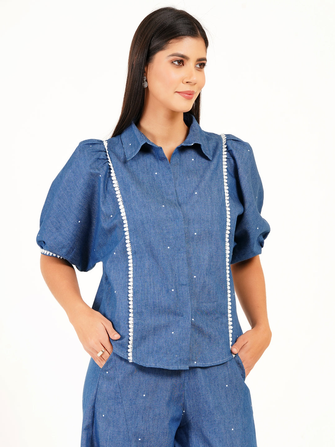 Puff Sleeve Polka Dot Top