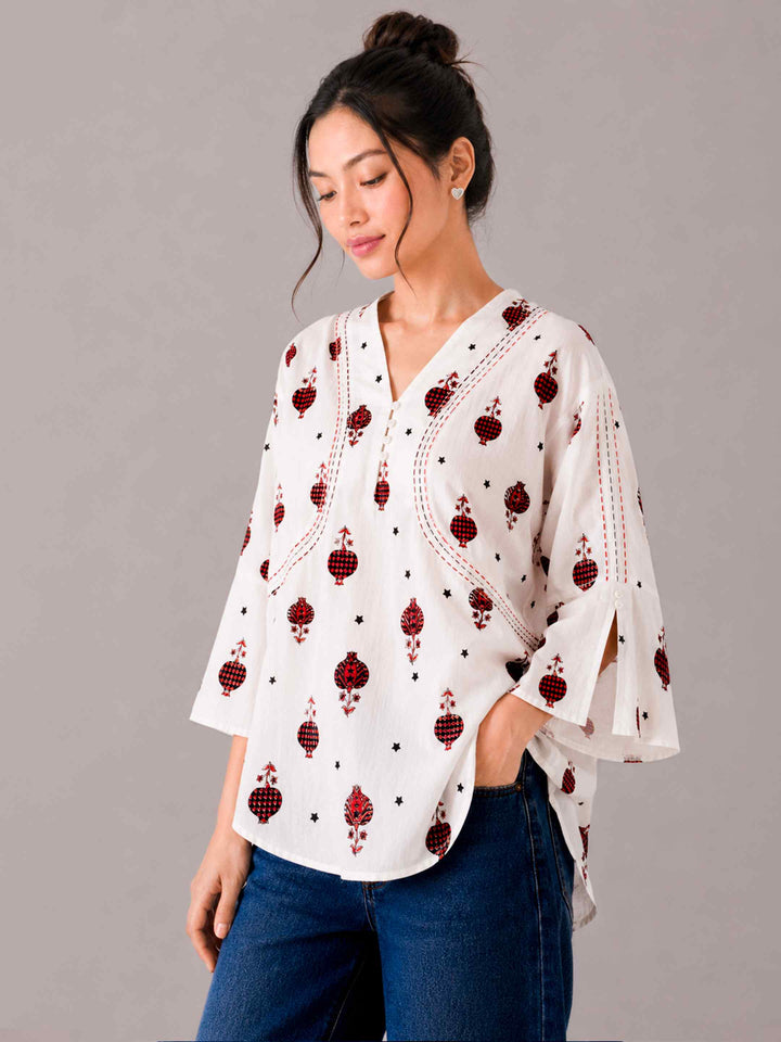 Anardaani Top - Red & Black