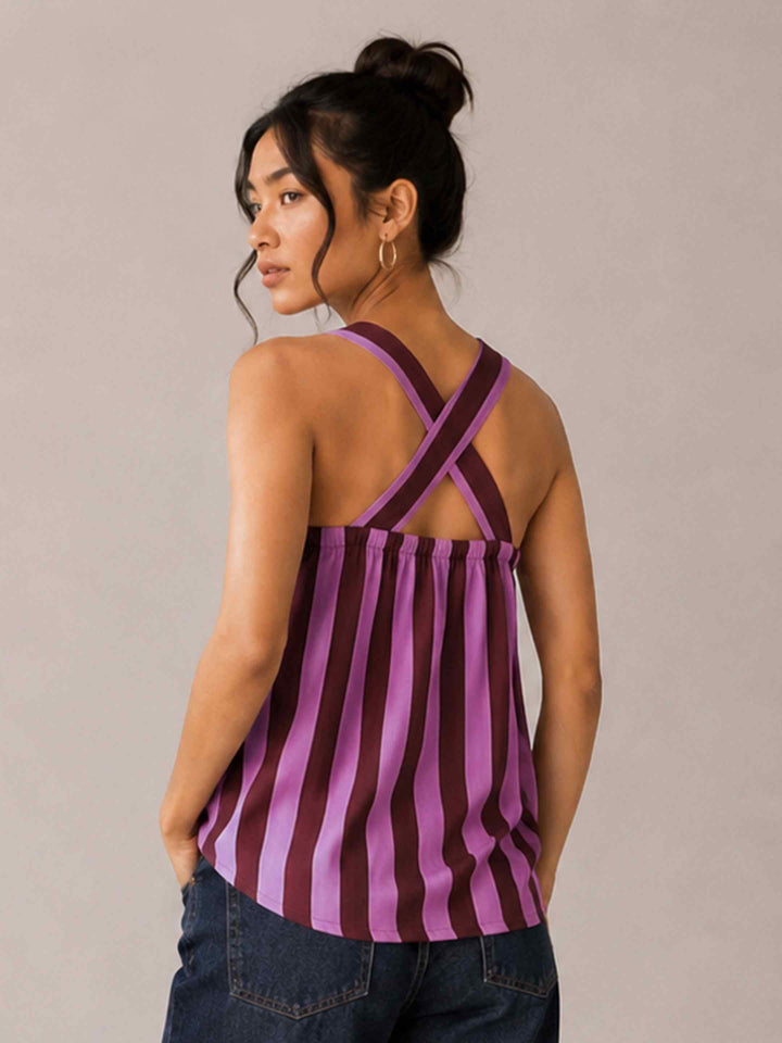 Candy Stripe Criss Cross Top