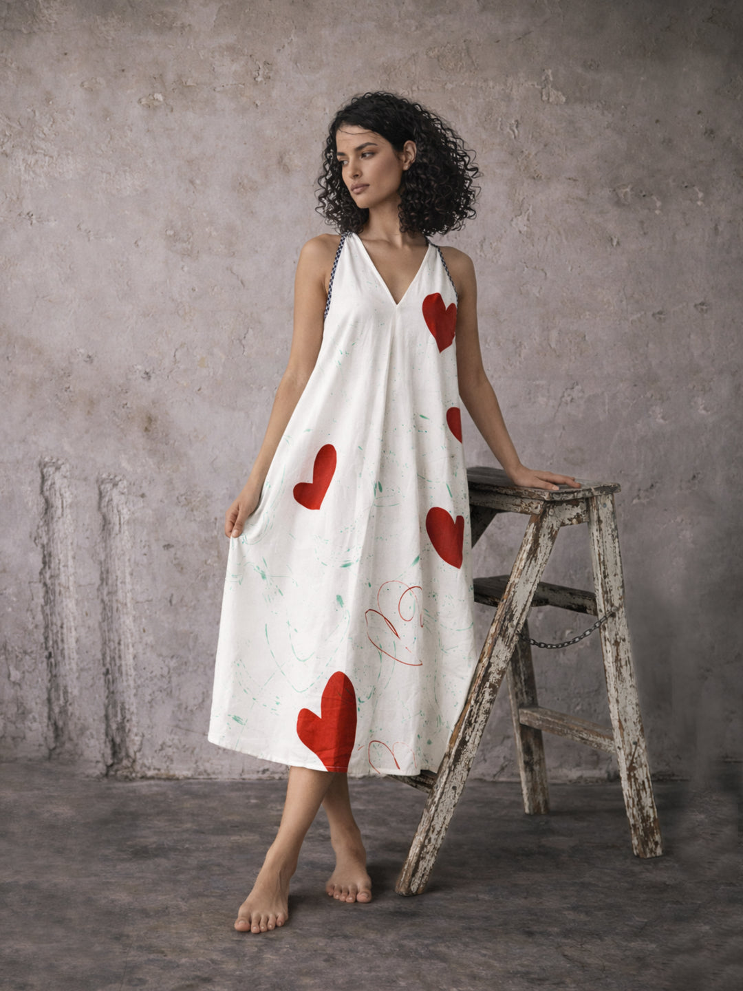 Sora Heart Dress - White.