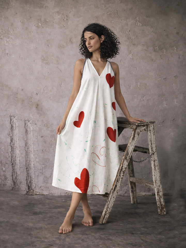 Sora Heart Dress - White.
