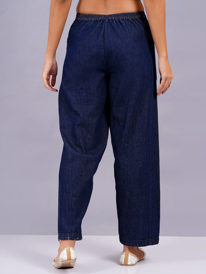 Indigo Blue Straight Fit Denim Pants