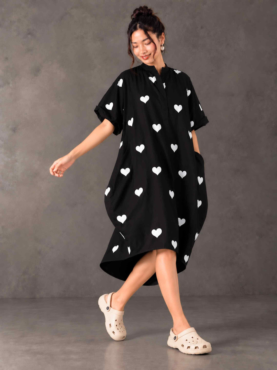Cocoon Dress - Midnight Hearts