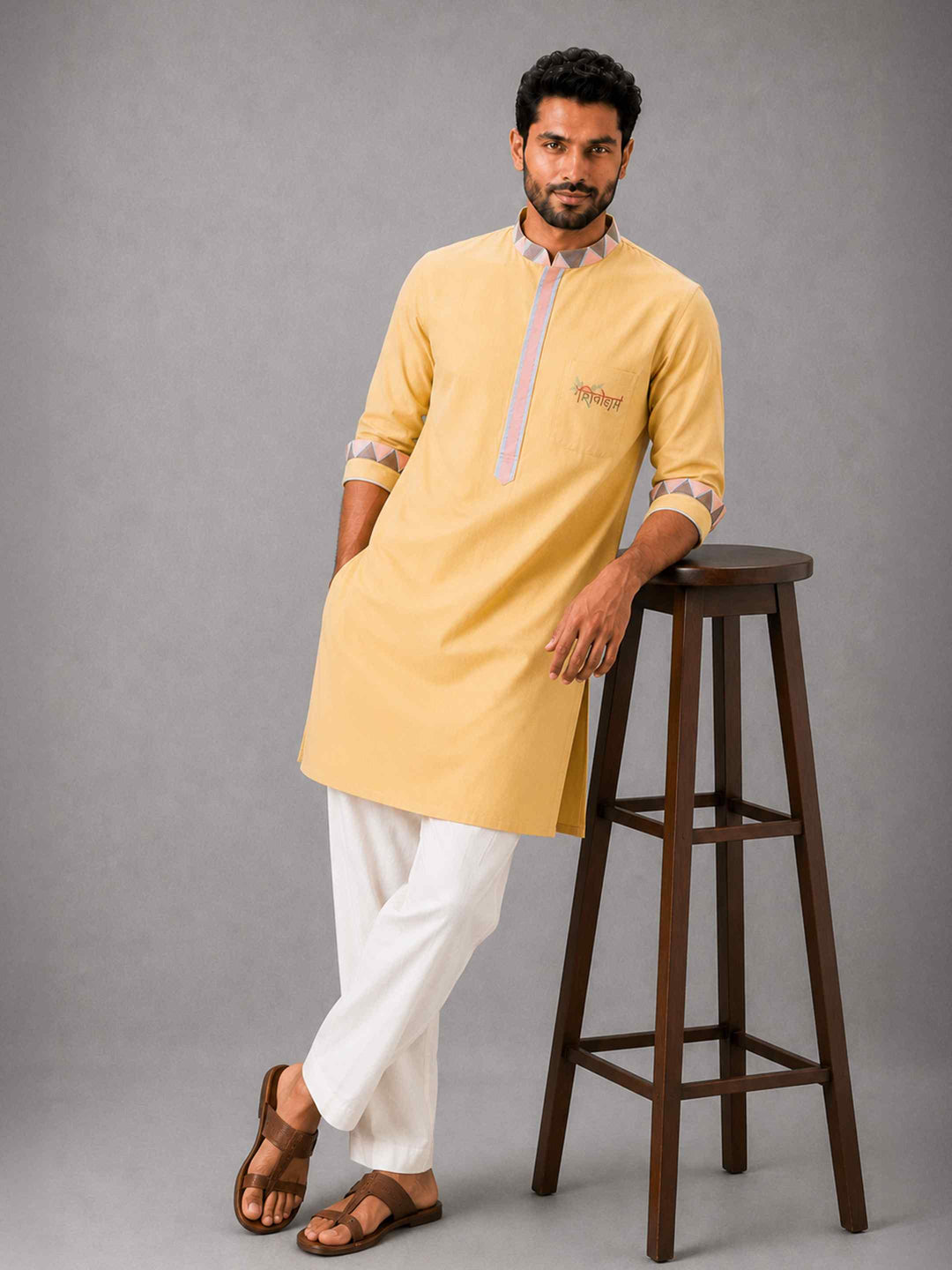 Shivoham Cotton Kurta - Marigold