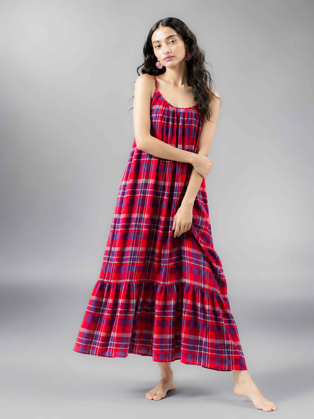 Boho Spirit Dress - Red Checks