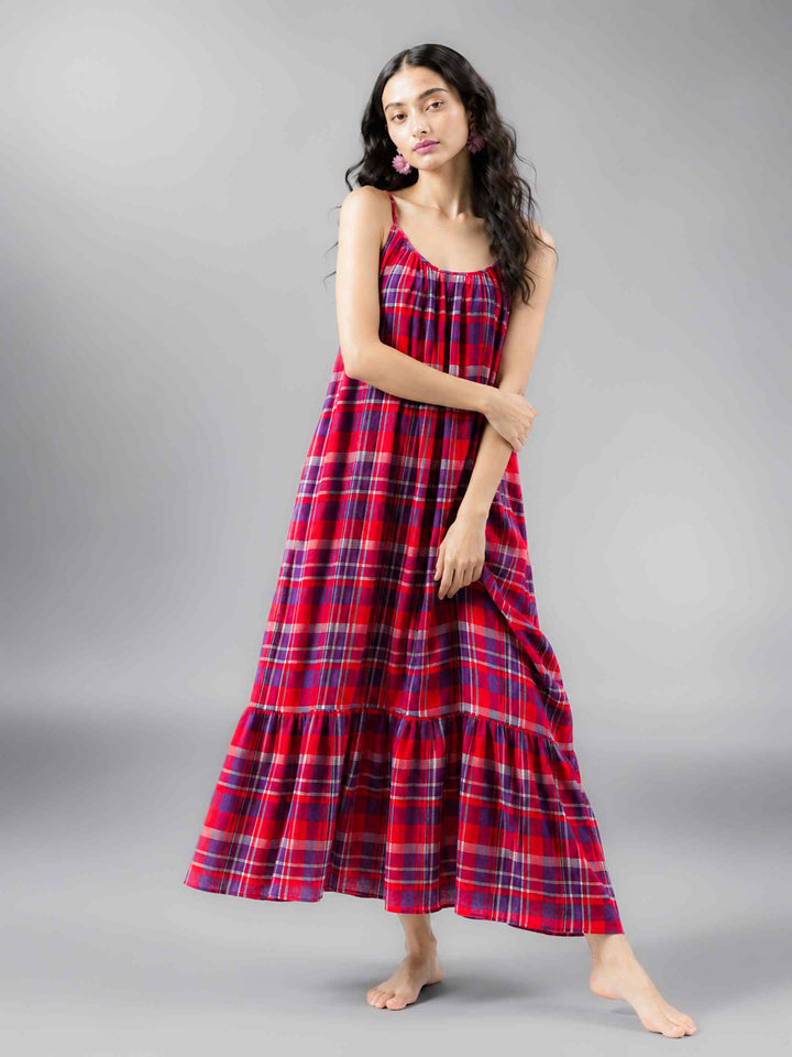 Boho Spirit Dress - Red Checks