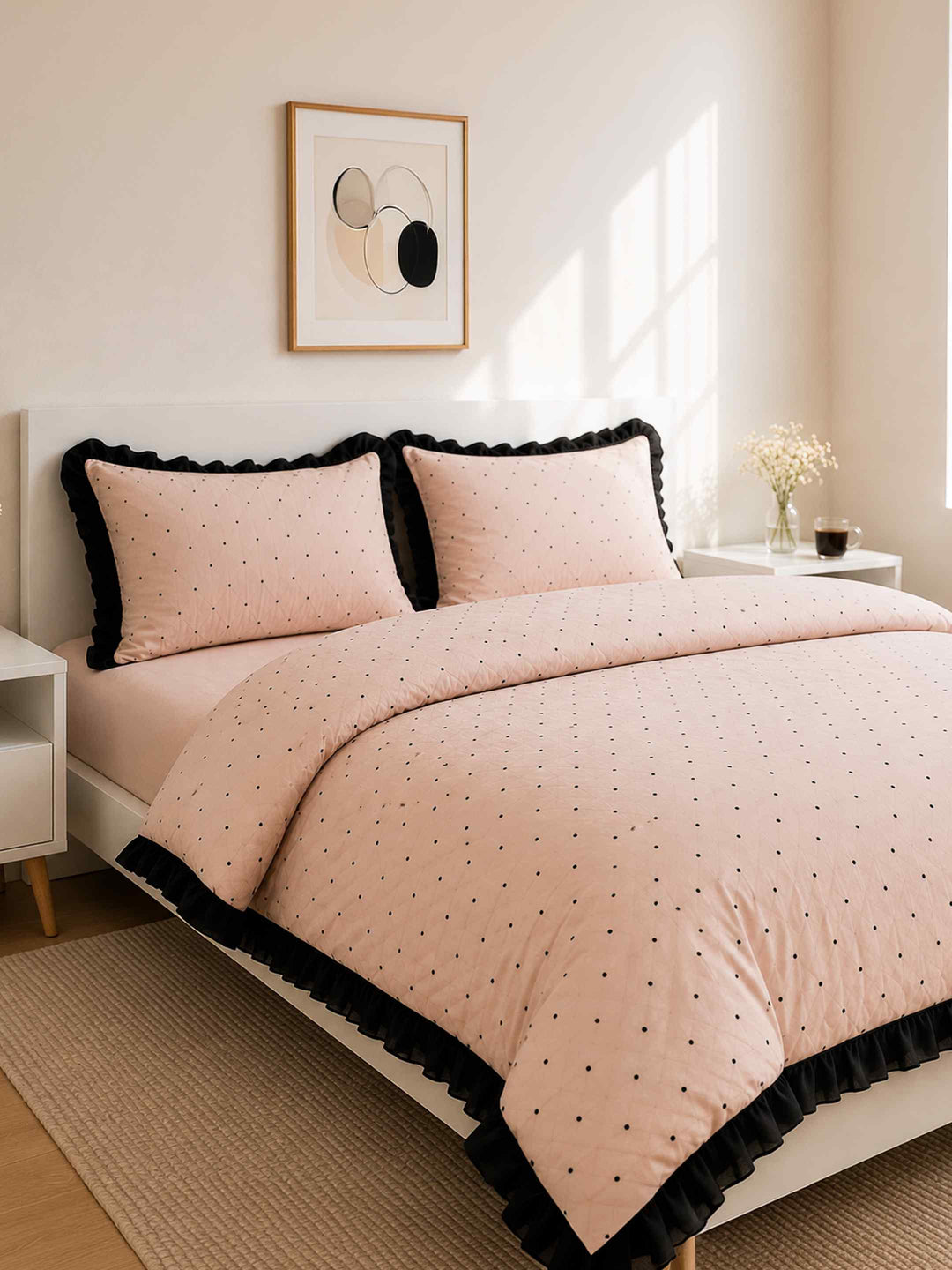 Blush Polka Duvet Set