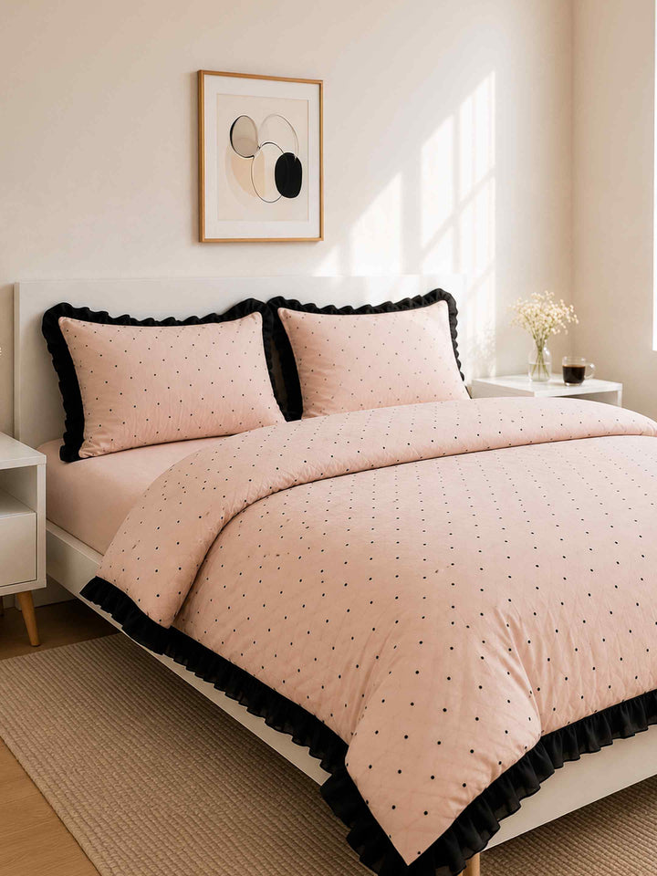 Blush Polka Duvet Set